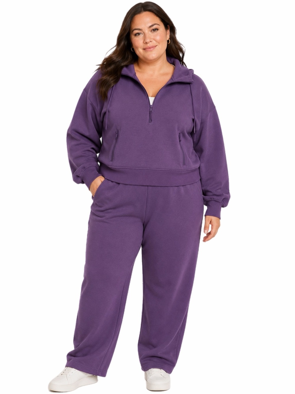 NWOT Old Navy Dynamic Fleece Half-Zip Hoodie Sweatshirt (Purple Maxine) XXL Tall